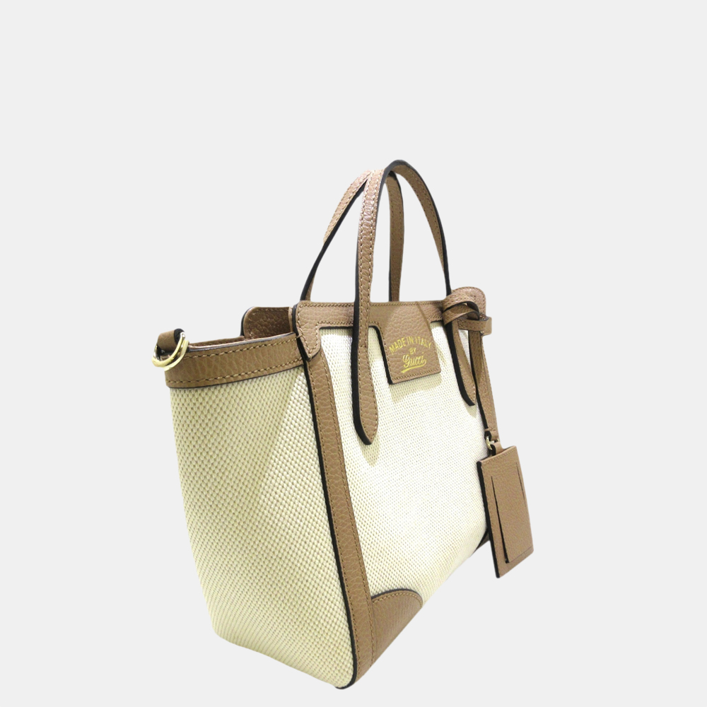 

Mini Swing Canvas Satchel, Brown