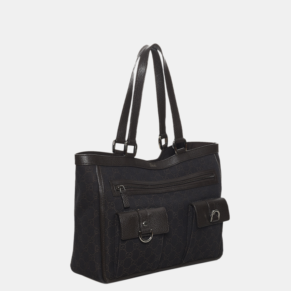 

Gucci Black GG Canvas Abbey D-Ring Tote Bag