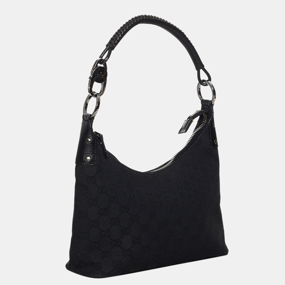 

Gucci Black GG Canvas Shoulder Bag