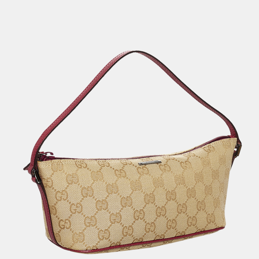 

Gucci Beige GG Canvas Boat Baguette