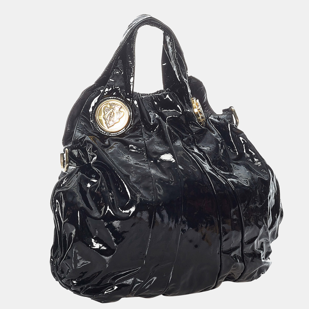 

Gucci Black Hysteria Patent Leather Satchel