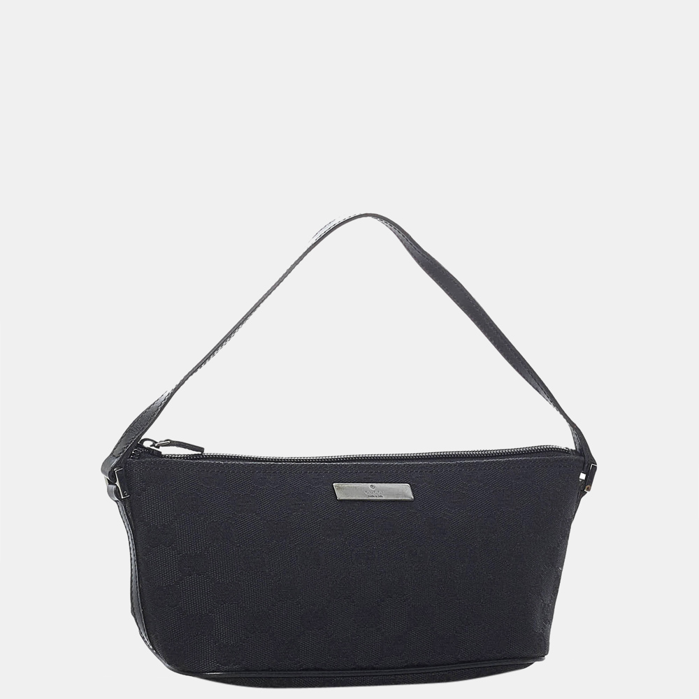 

Gucci Black GG Canvas Boat Baguette
