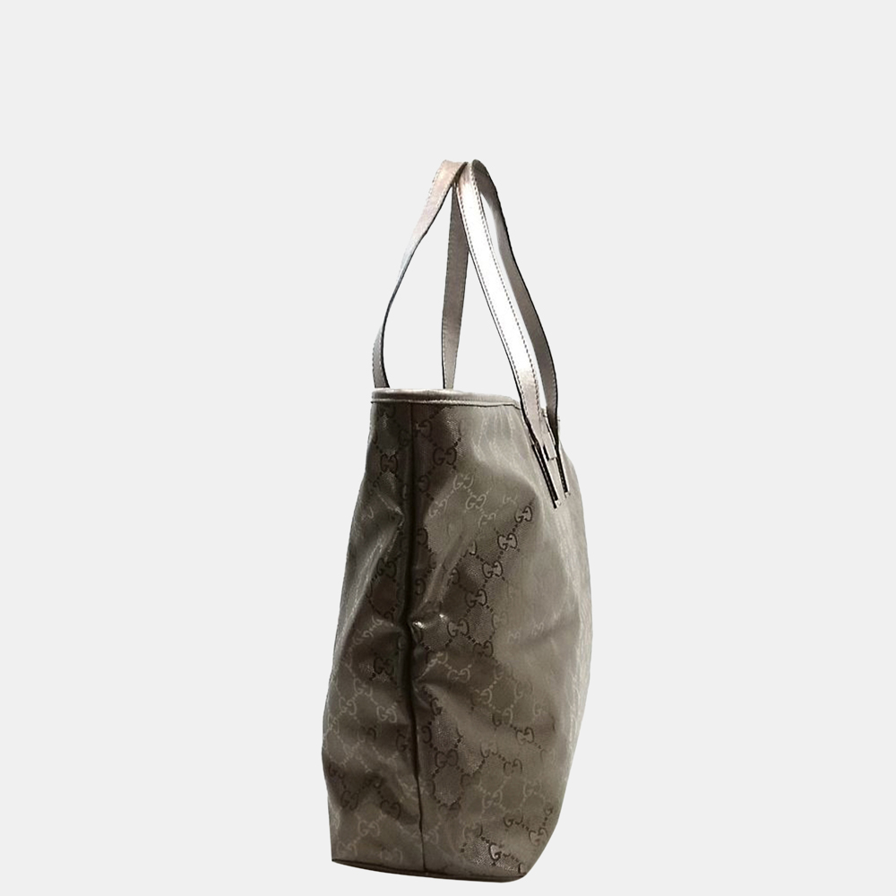 

Gucci Gold/White GG Imprime Tote Bag