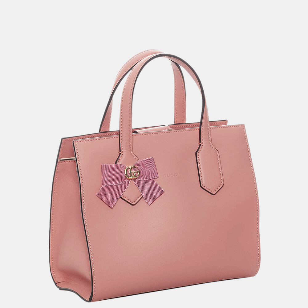 

Gucci Pink GG Marmont Ribbon Leather Satchel
