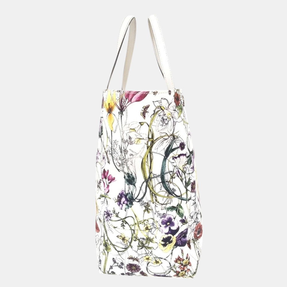 

Gucci White/Multi Flora Canvas Tote Bag, Multicolor