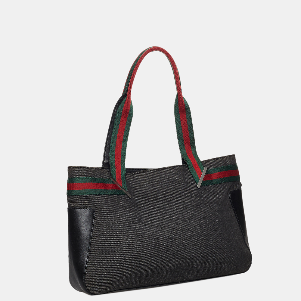 

Gucci Black Web Denim Handbag