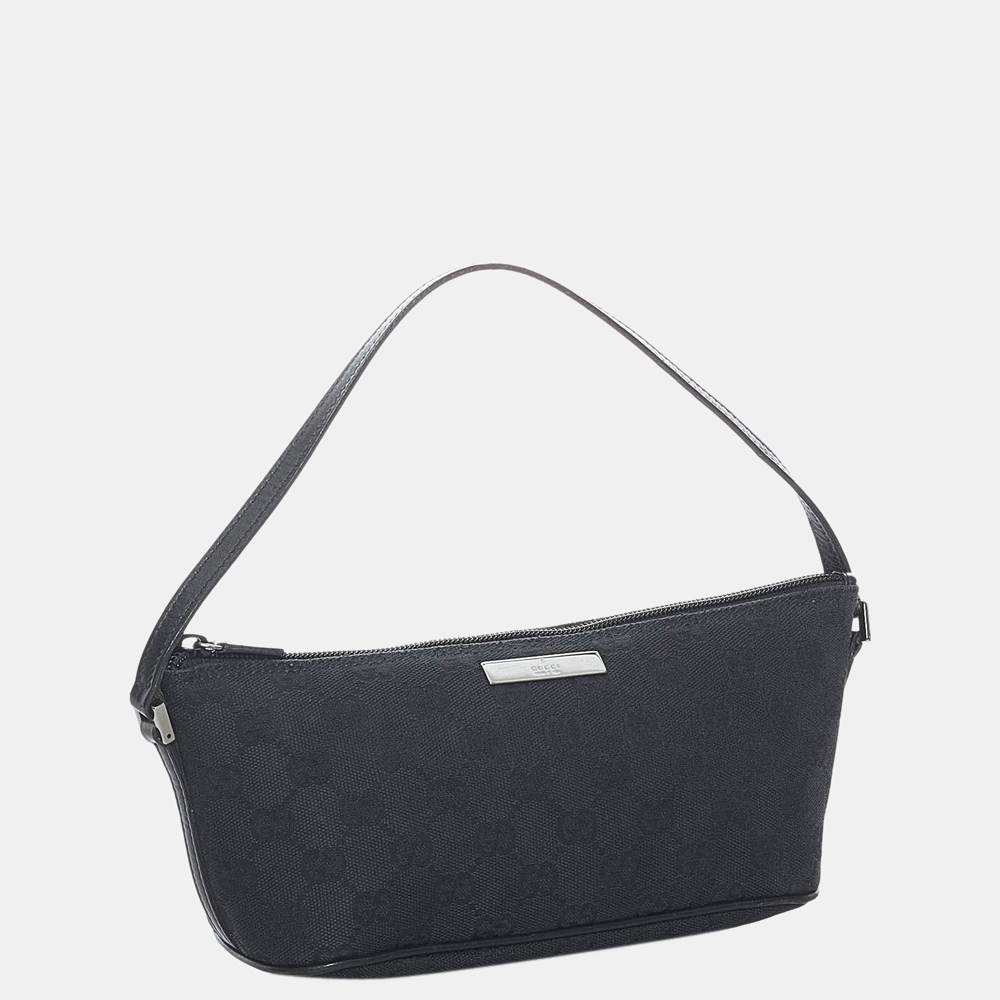 

Gucci Black GG Canvas Boat Baguette
