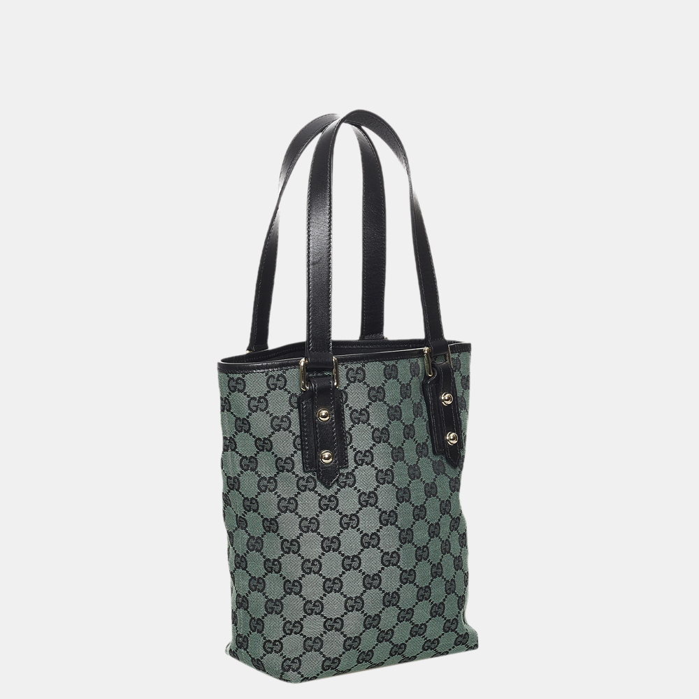 

Gucci Grey/Blue GG Canvas Handbag