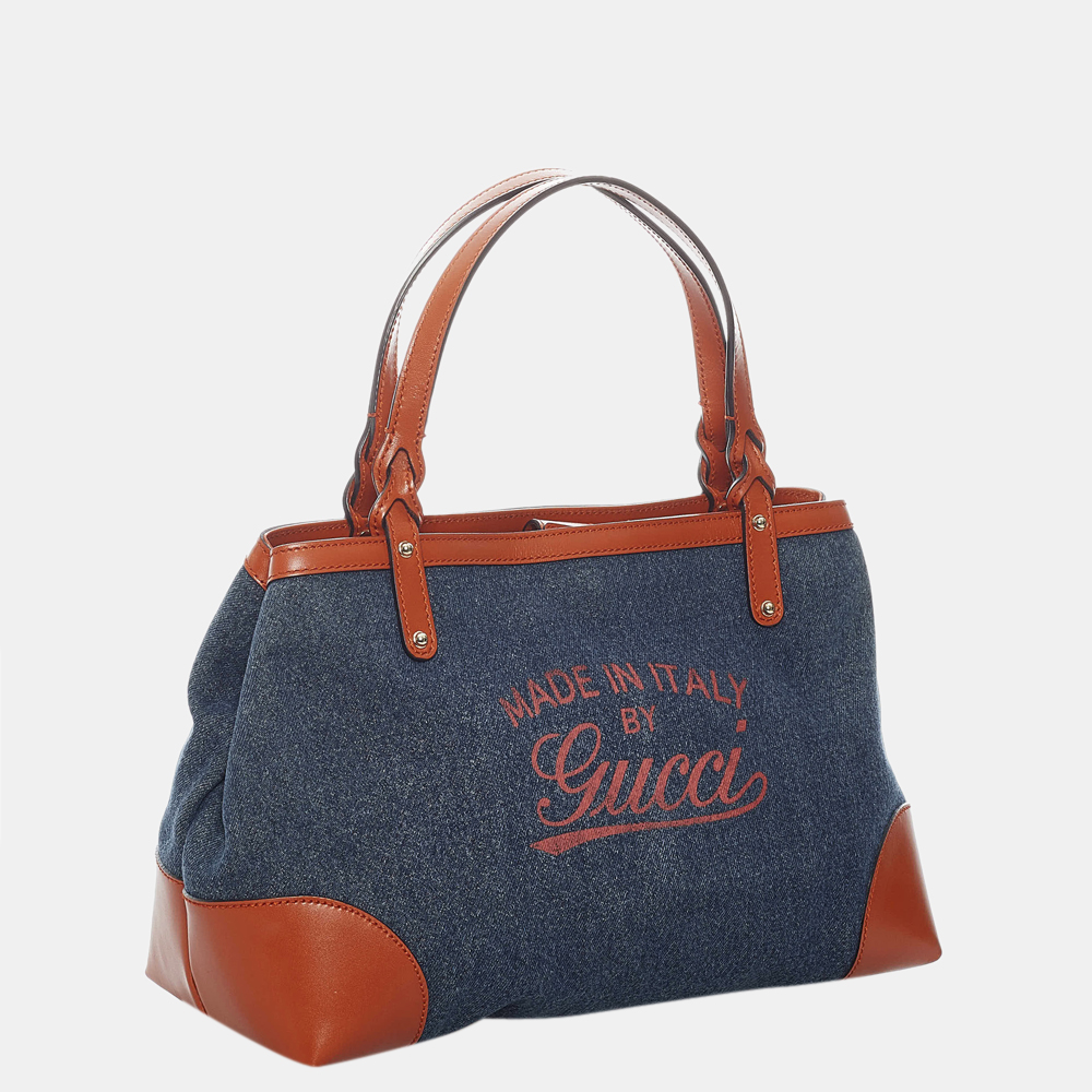 

Gucci Blue Craft Denim Handbag