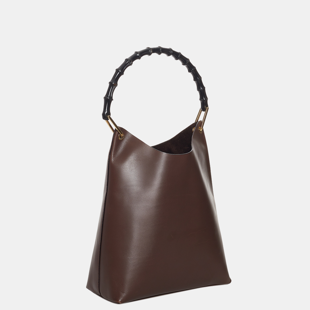 

Gucci Brown Bamboo Leather Shoulder Bag