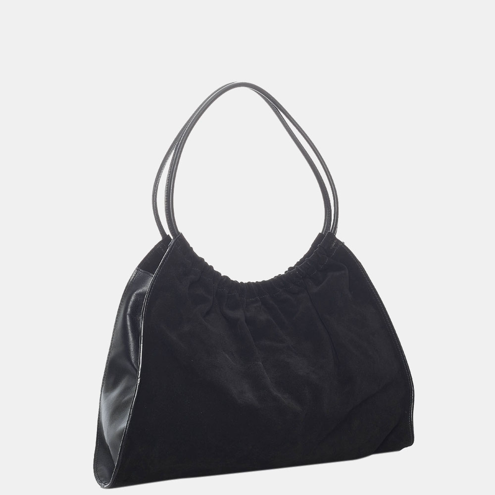 

Gucci Black Ring Handle Suede Shoulder Bag
