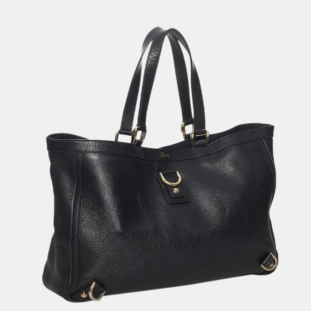 

Gucci Black Leather Abbey-D Ring Tote