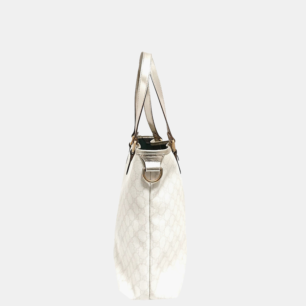 

Gucci Silver/White GG Supreme Tote Bag