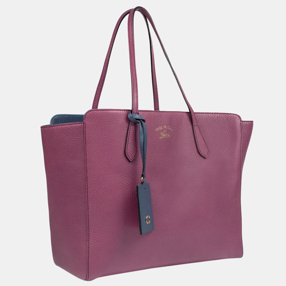 

Gucci Purple Leather Swing Tote Bag