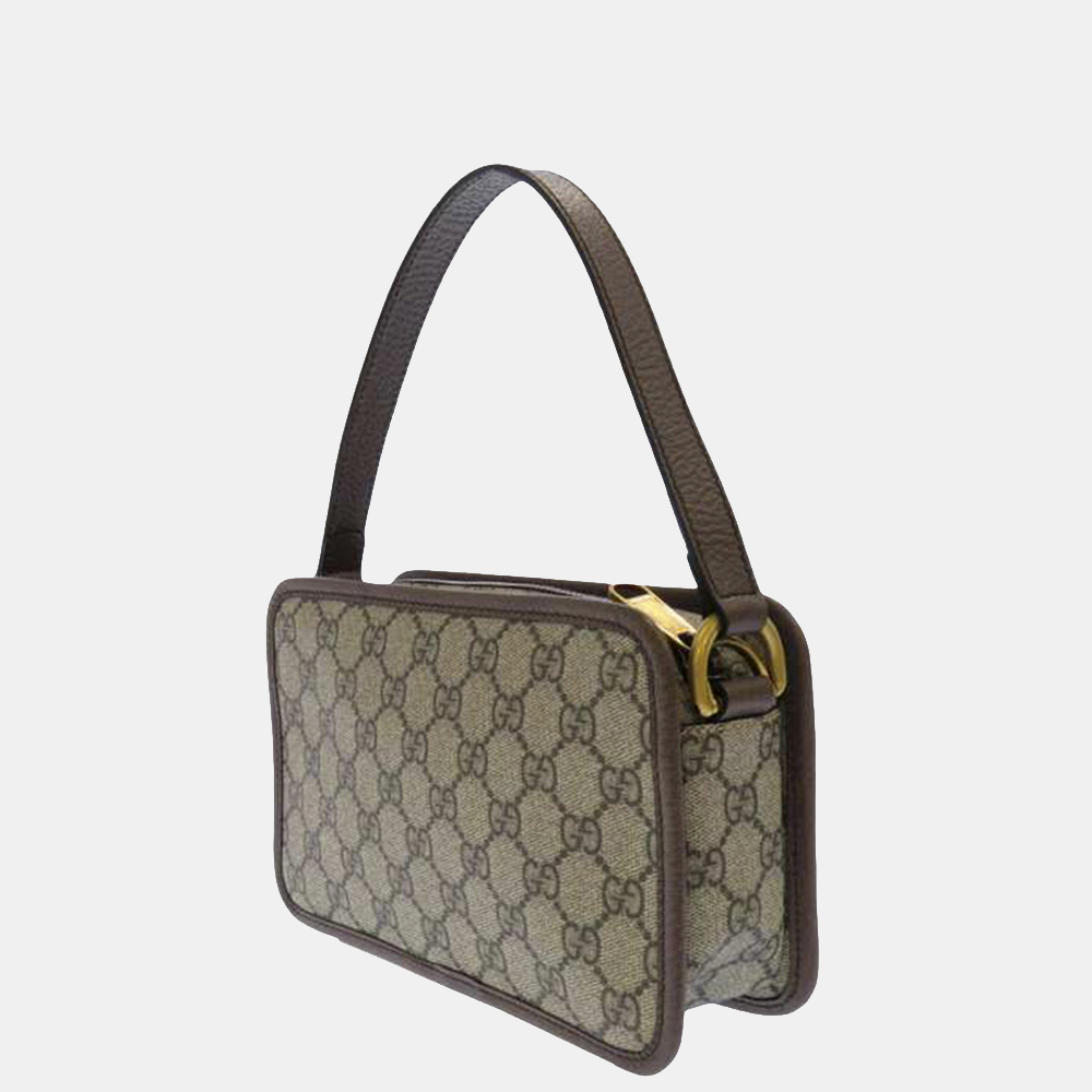 

Gucci Beige/Brown/Multicolor GG Supreme Ophidia Satchel