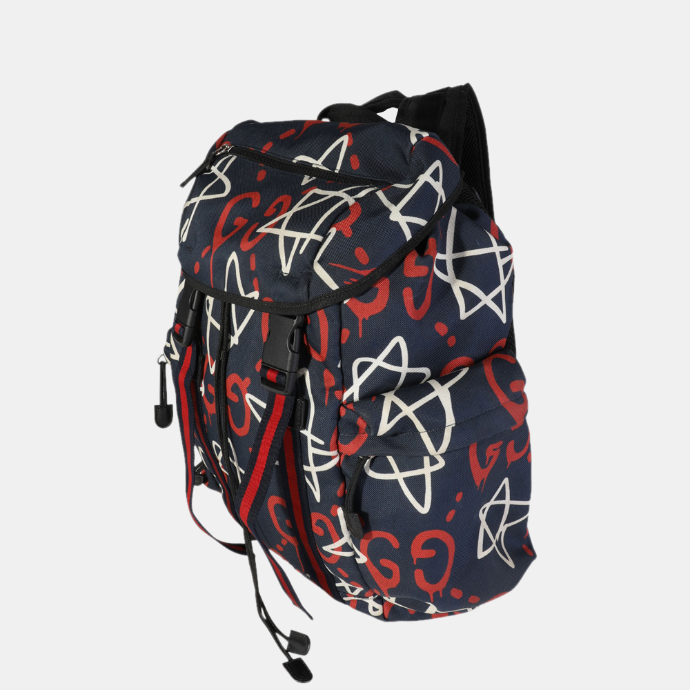 

Gucci Navy & Red Techno Canvas Gucci Ghost Backpack, Navy blue