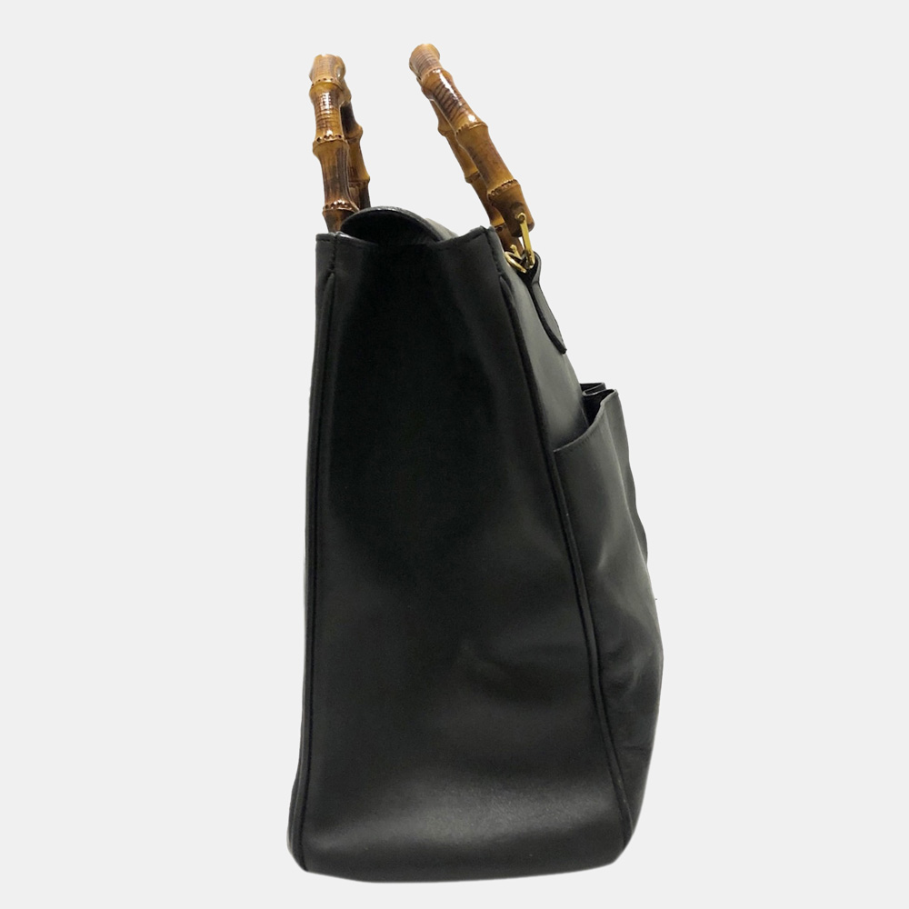 

Gucci Black/Brown Bamboo Leather Handbag
