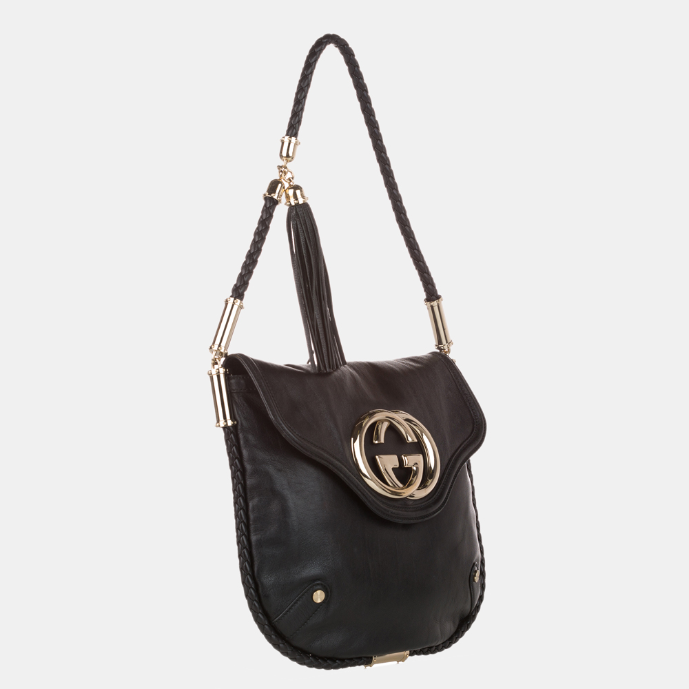 

Gucci Brown Britt Leather Shoulder Bag