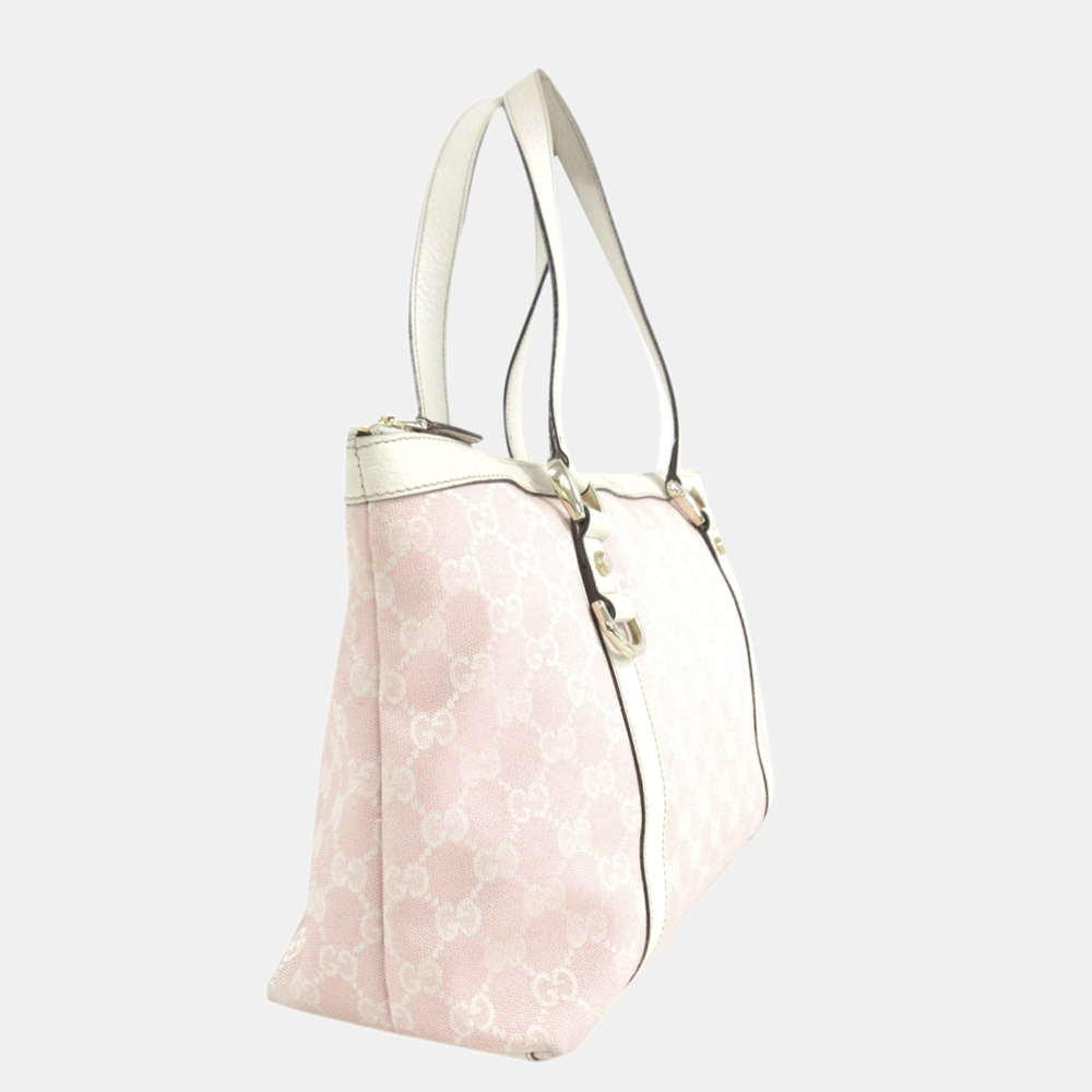 

Gucci Pink/White GG Canvas Abbey Shoulder Bag