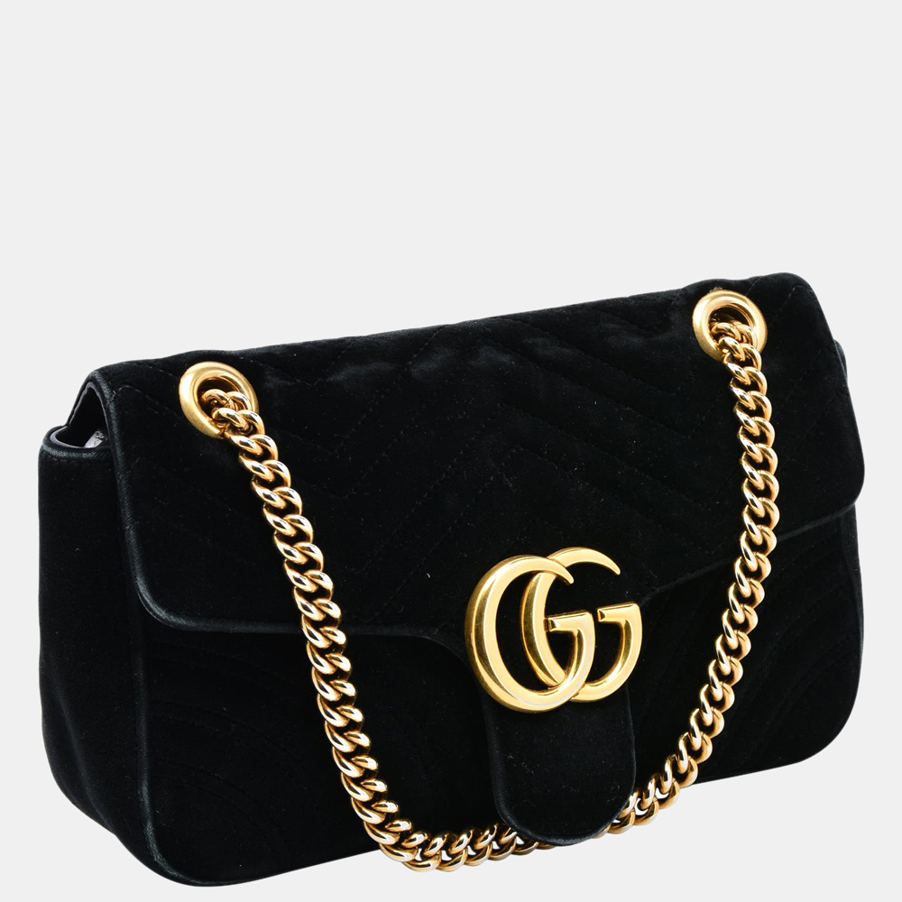 

Gucci GG Black Matelasse Velvet Small Bag