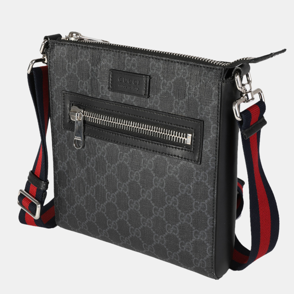 

Gucci Black GG Supreme Canvas Small Messenger Bag