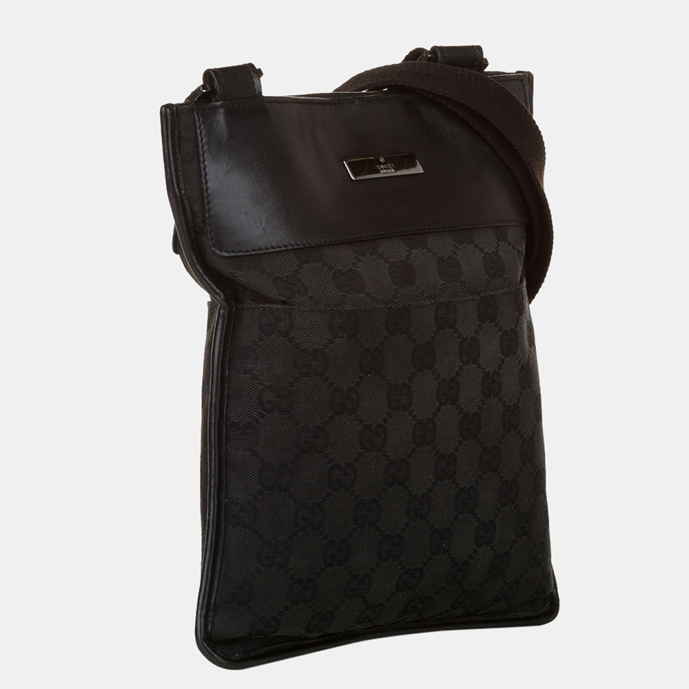 

Gucci Black GG Canvas Crossbody Bag