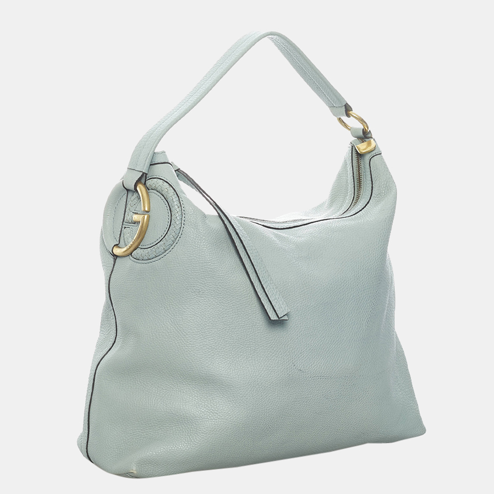 

Gucci Blue Twill Leather Shoulder Bag