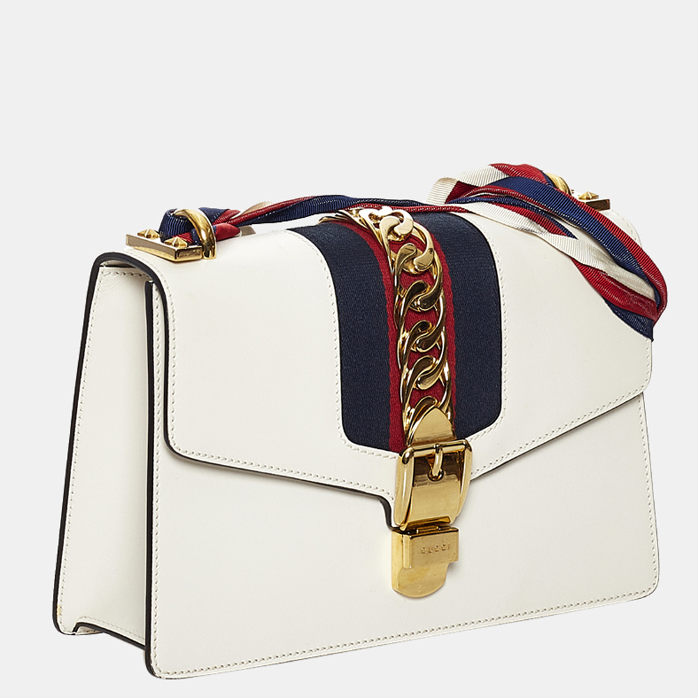 

Gucci White Small Sylvie Leather Shoulder Bag