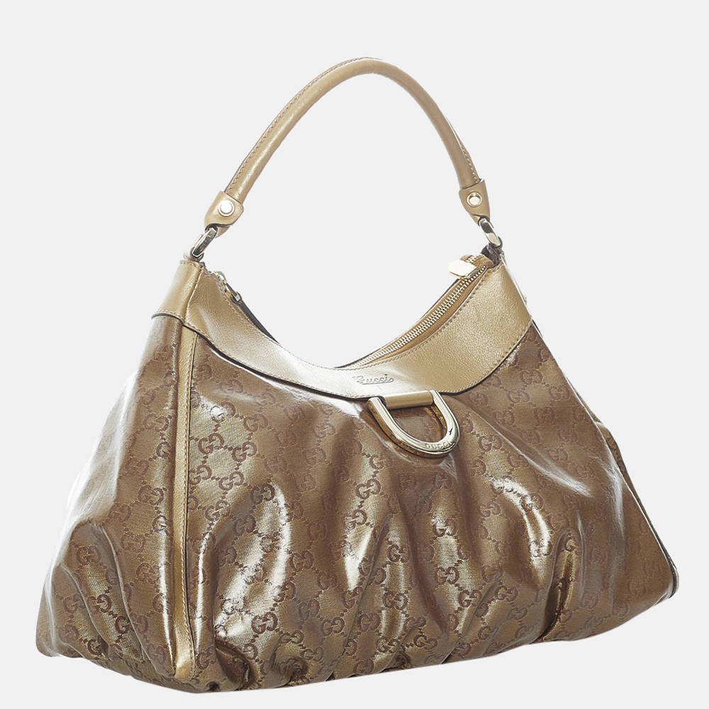 

Gucci Brown GG Crystal Abbey D-Ring Shoulder Bag