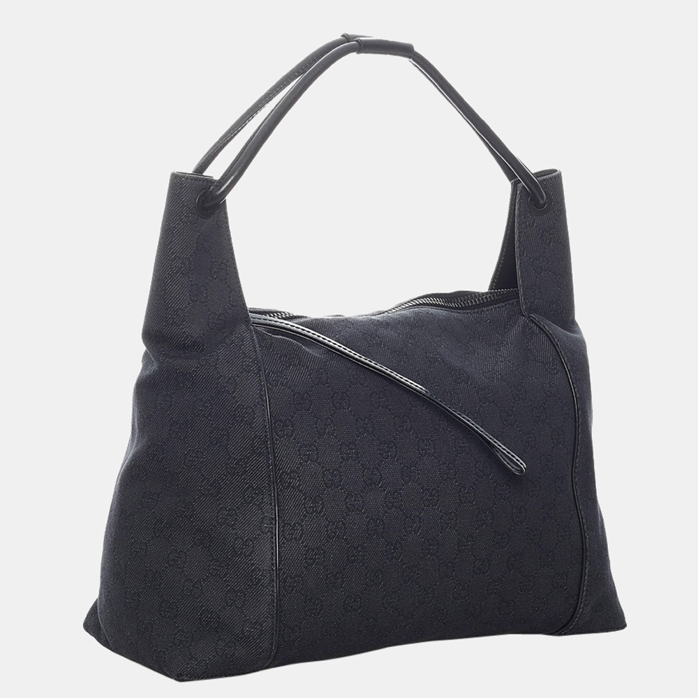 

Gucci Black GG Canvas Tote Bag