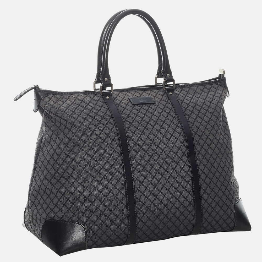 

Gucci Gray Diamante Canvas Tote Bag, Grey