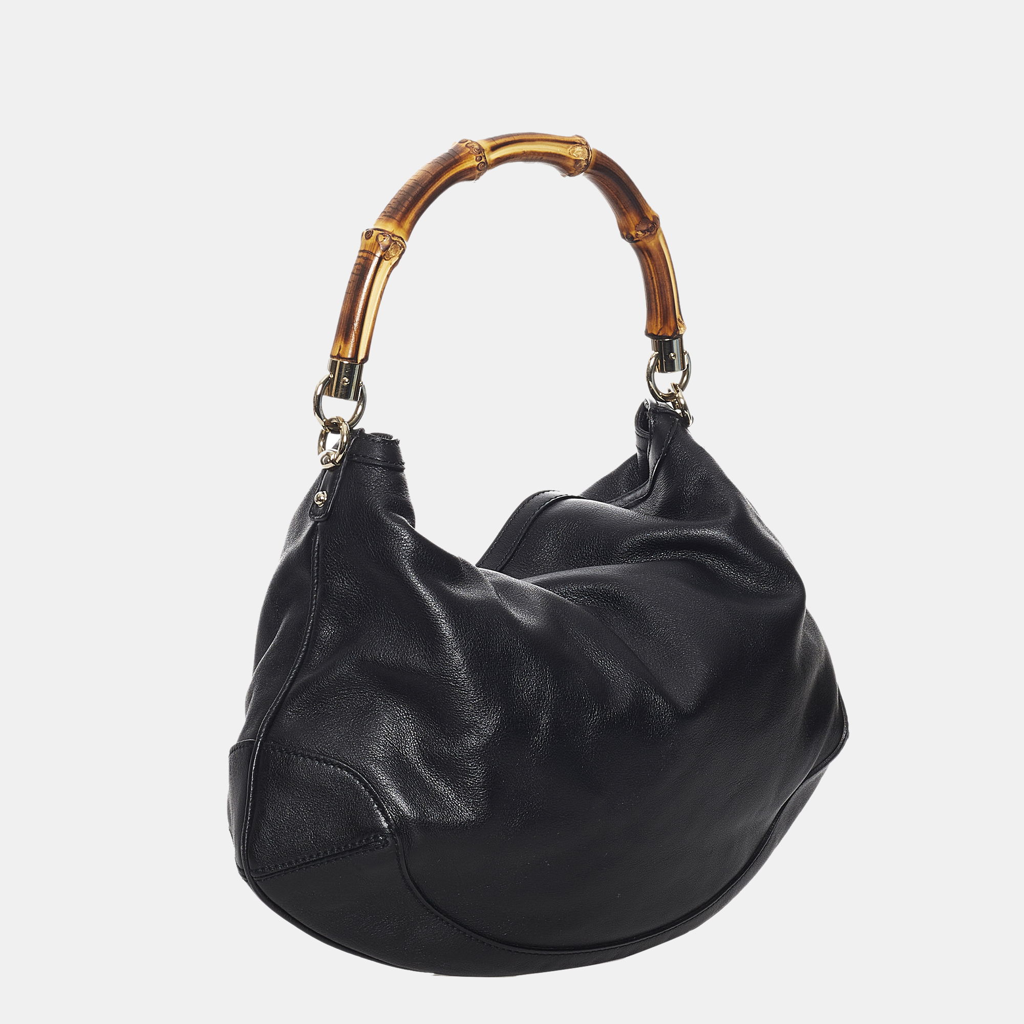 

Gucci Black/Brown Bamboo Peggy Leather Satchel