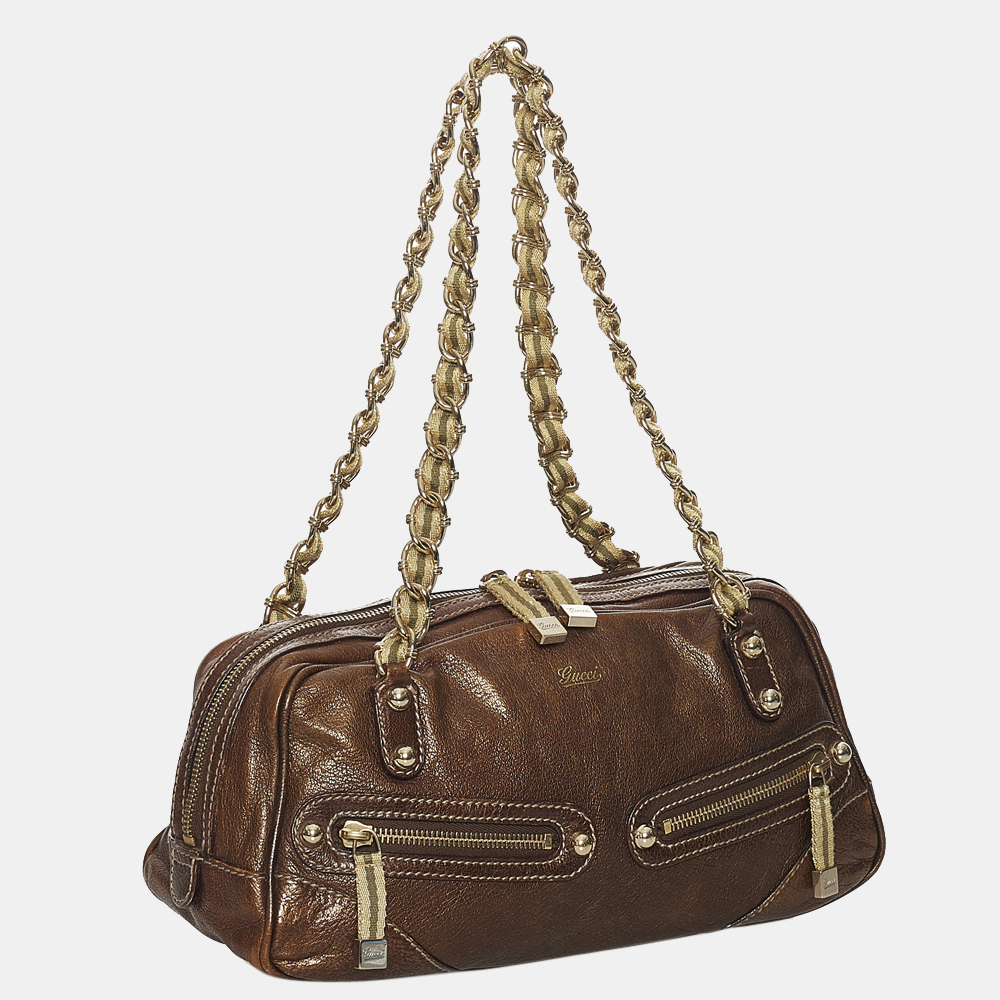 

Gucci Brown Capri Leather Shoulder Bag