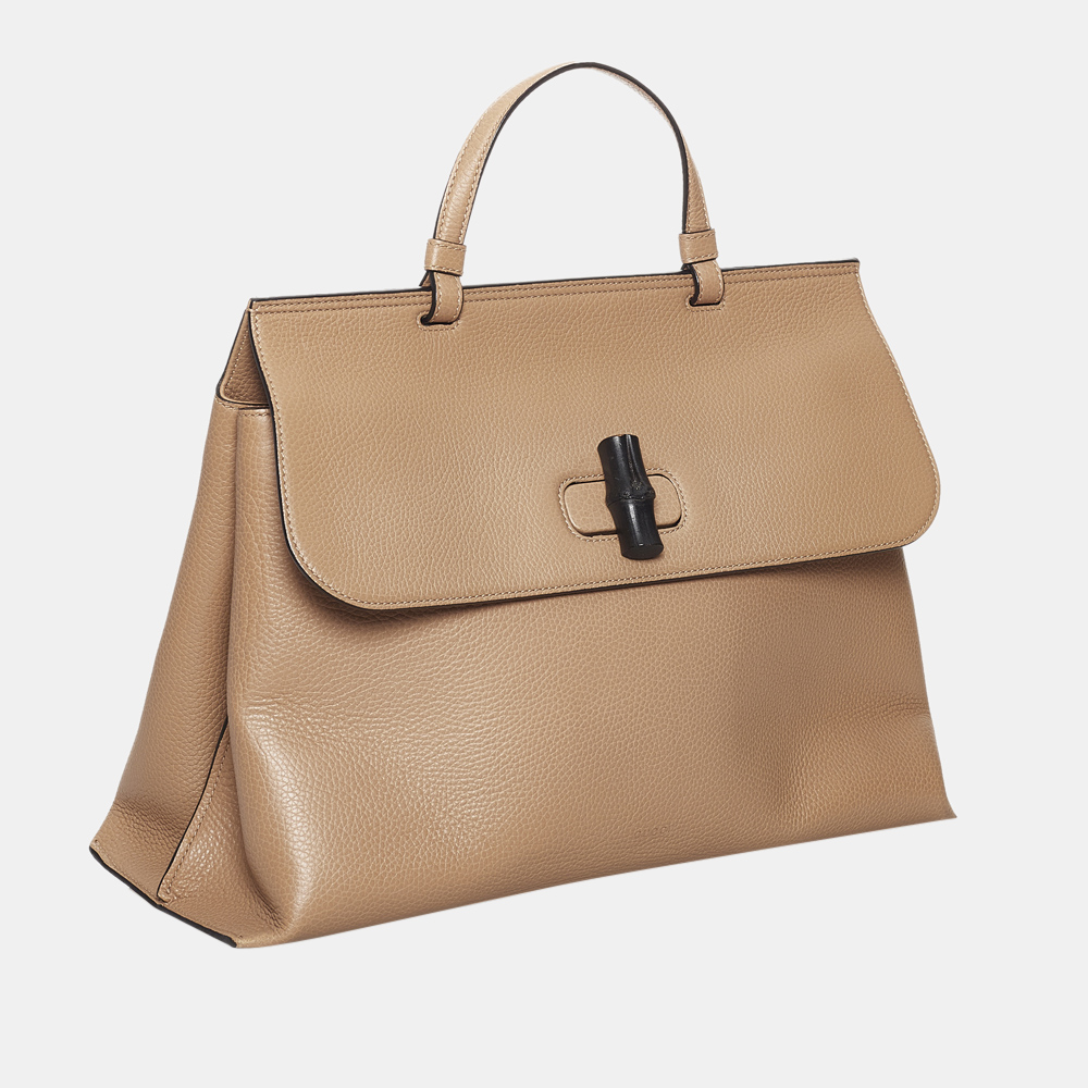 

Gucci Brown/Beige Bamboo Daily Leather Satchel