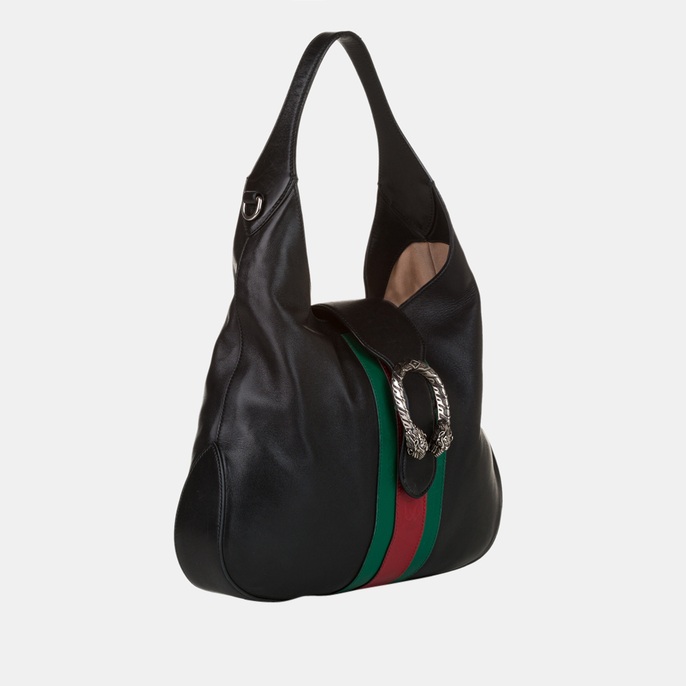 

Gucci Black Dionysus Web Leather Hobo