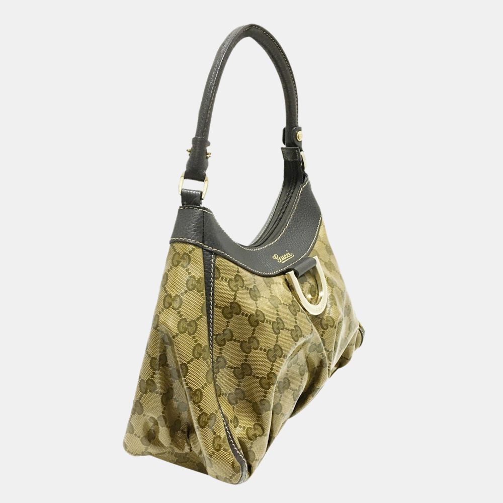 

Gucci Brown/Beige GG Crystal Abbey D-Ring Shoulder Bag