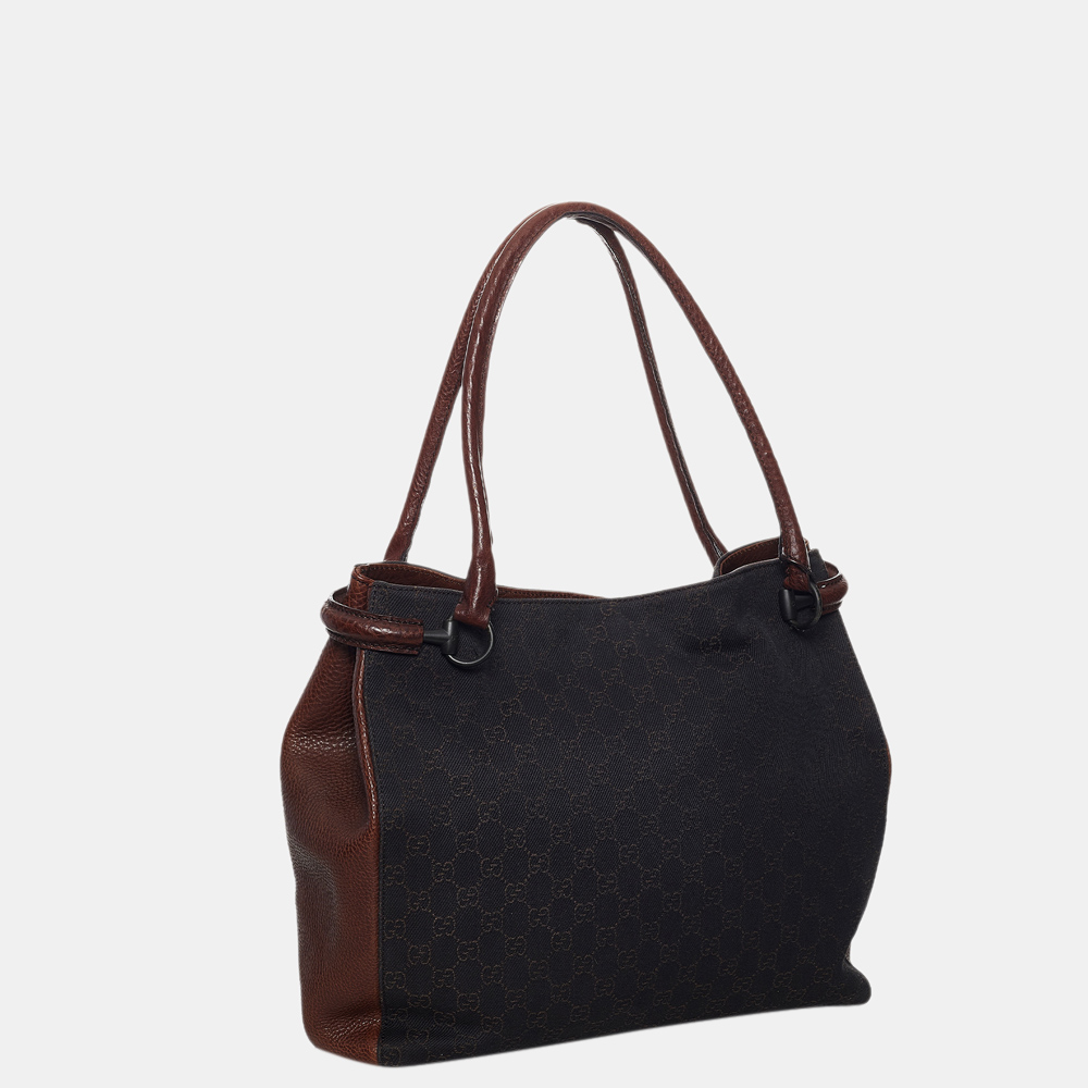 

Gucci Black GG Canvas Tote Bag