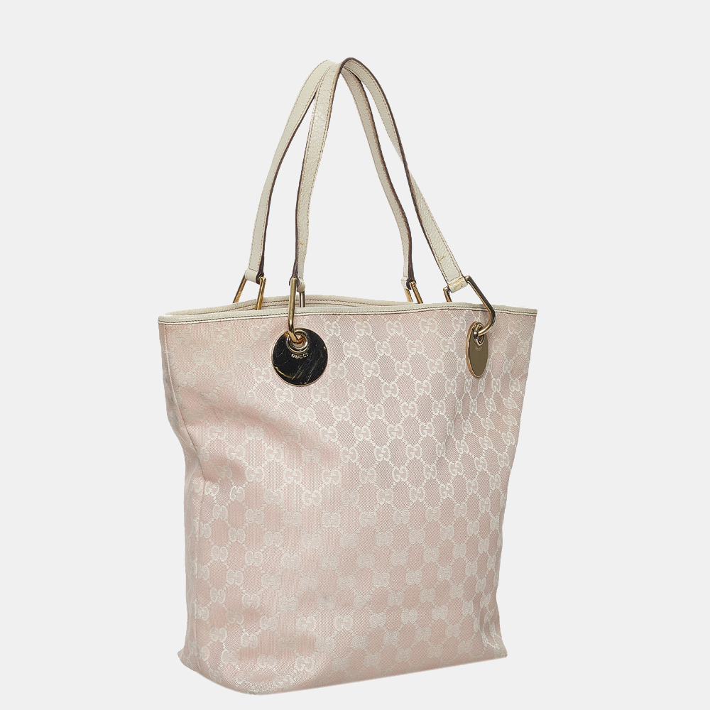 

Gucci Pink/White GG Canvas Eclipse Tote Bag