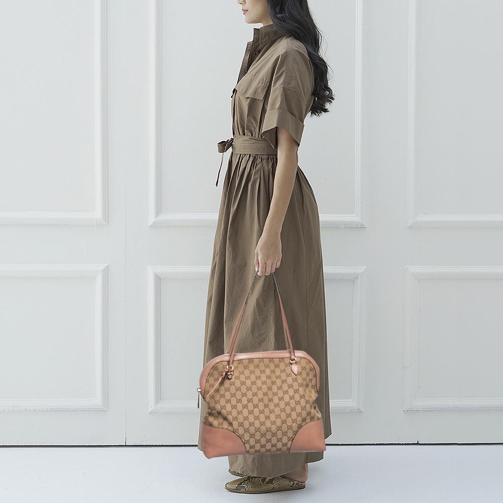 

Gucci Beige/Old Rose GG Canvas And Leather Bree Bag