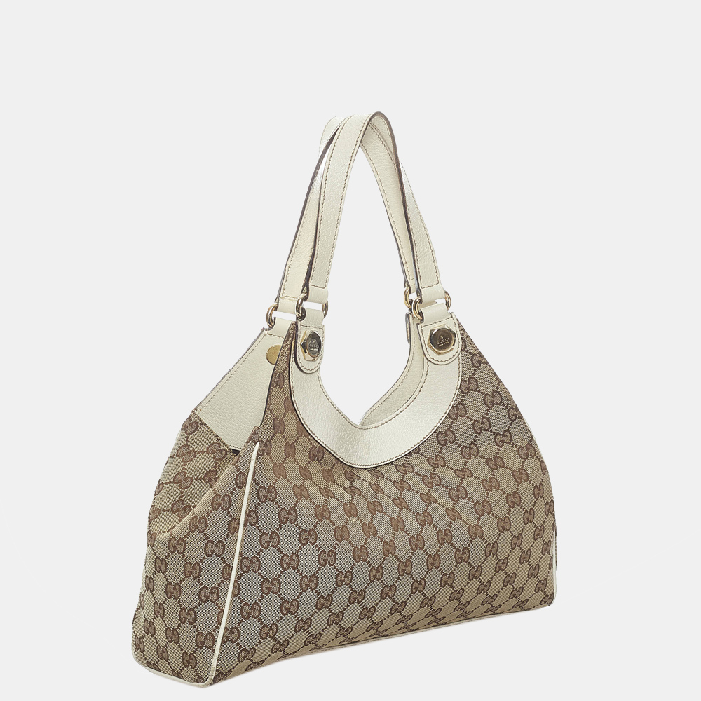 

Gucci Brown GG Canvas Charmy Shoulder Bag, Beige