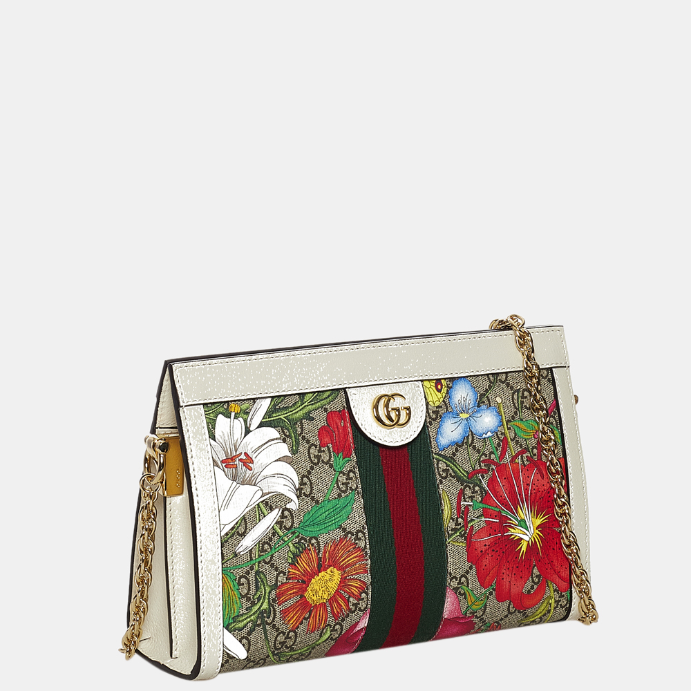 

Gucci Brown GG Supreme Flora Ophidia Shoulder Bag