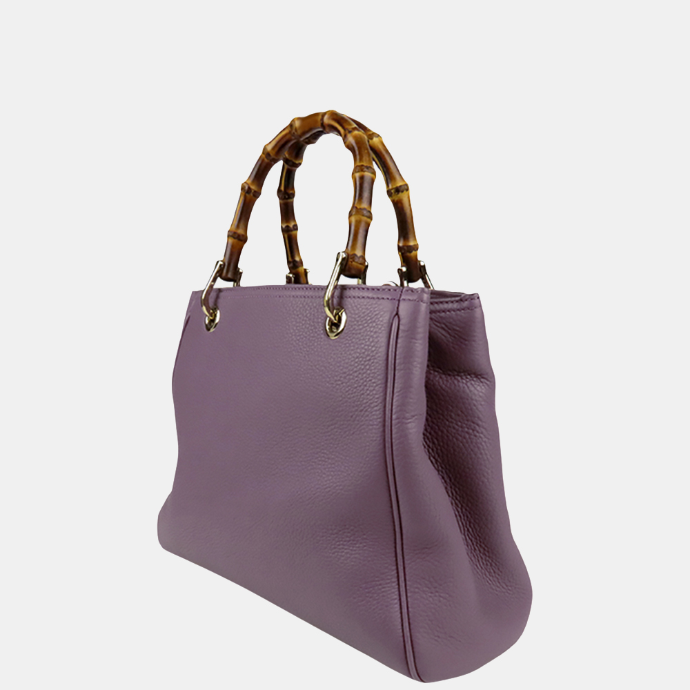 

Gucci Purple Bamboo Shopper Leather Satchel
