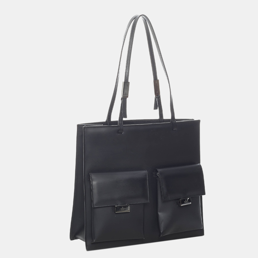 

Gucci Black Leather Tote Bag