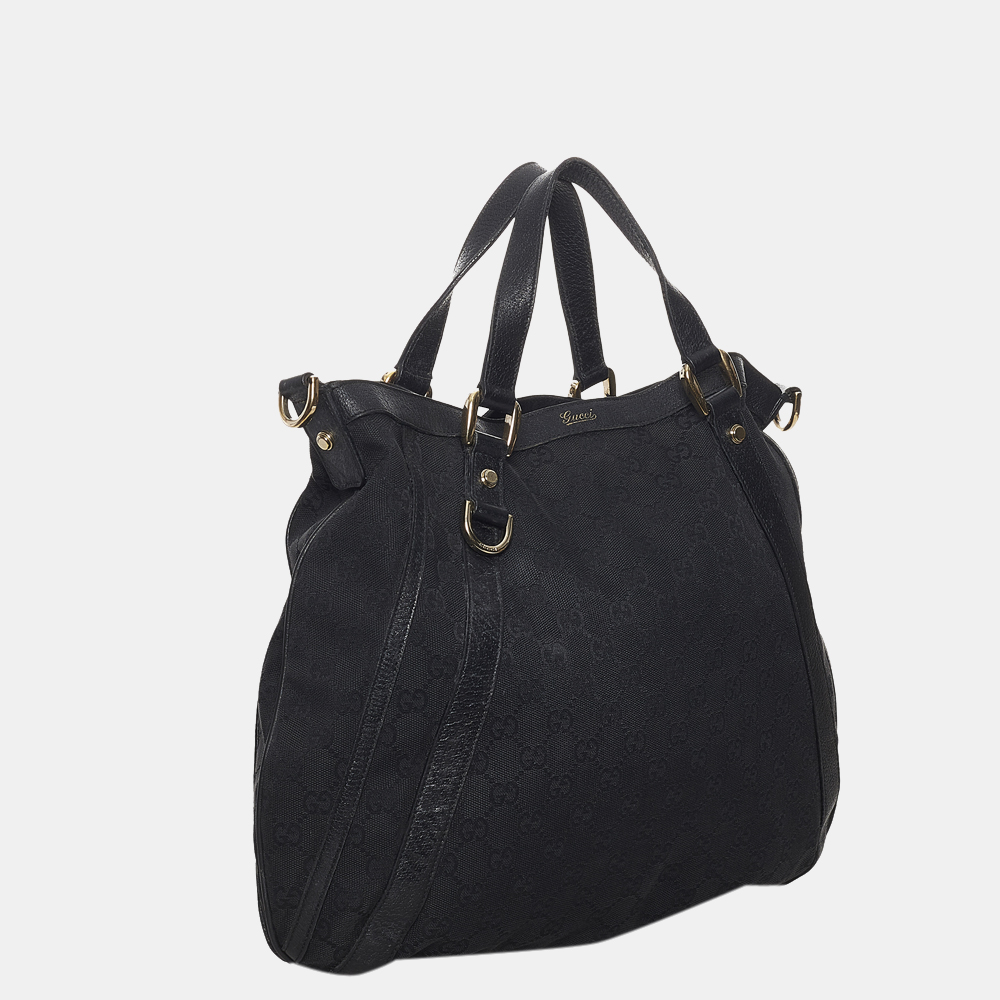 

Gucci Black GG Canvas Abbey Convertible Tote Bag