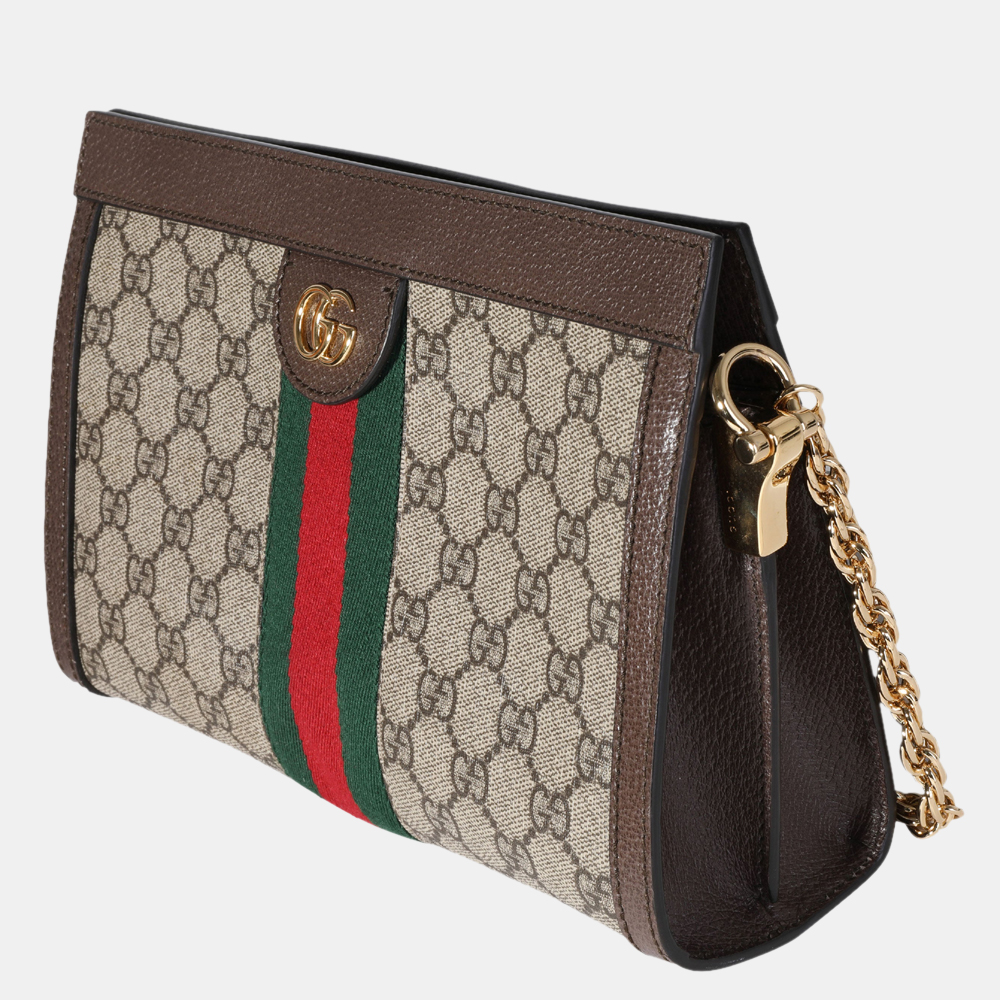 

Gucci Brown/Beige GG Supreme Canvas Web Small Ophidia Shoulder Bag