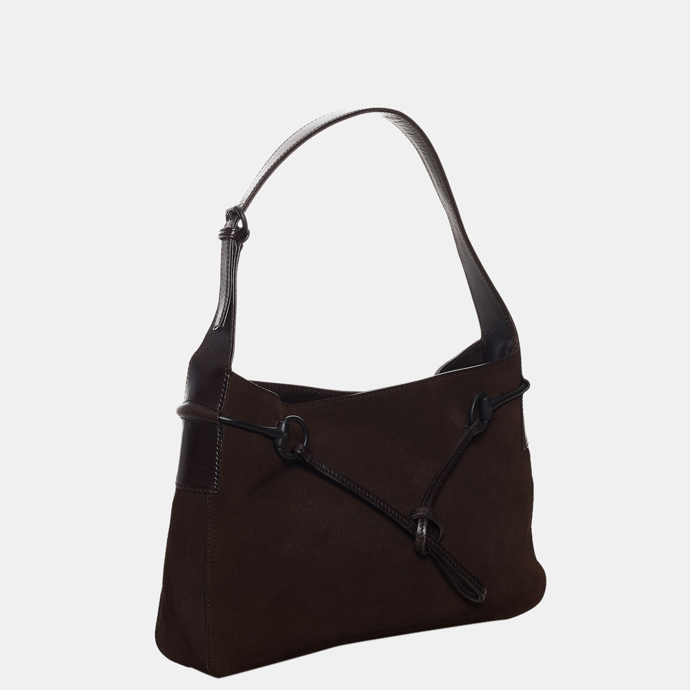 

Gucci Brown Horsebit Suede Shoulder Bag