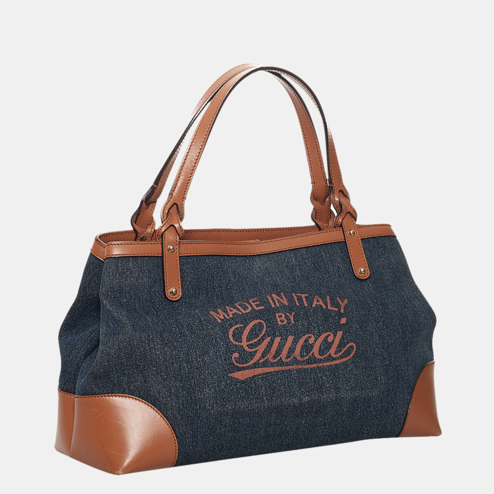

Gucci Blue Craft Denim Tote Bag