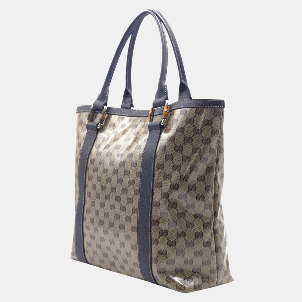 

Gucci Brown/Beige GG Canvas Crystal Tote Bag