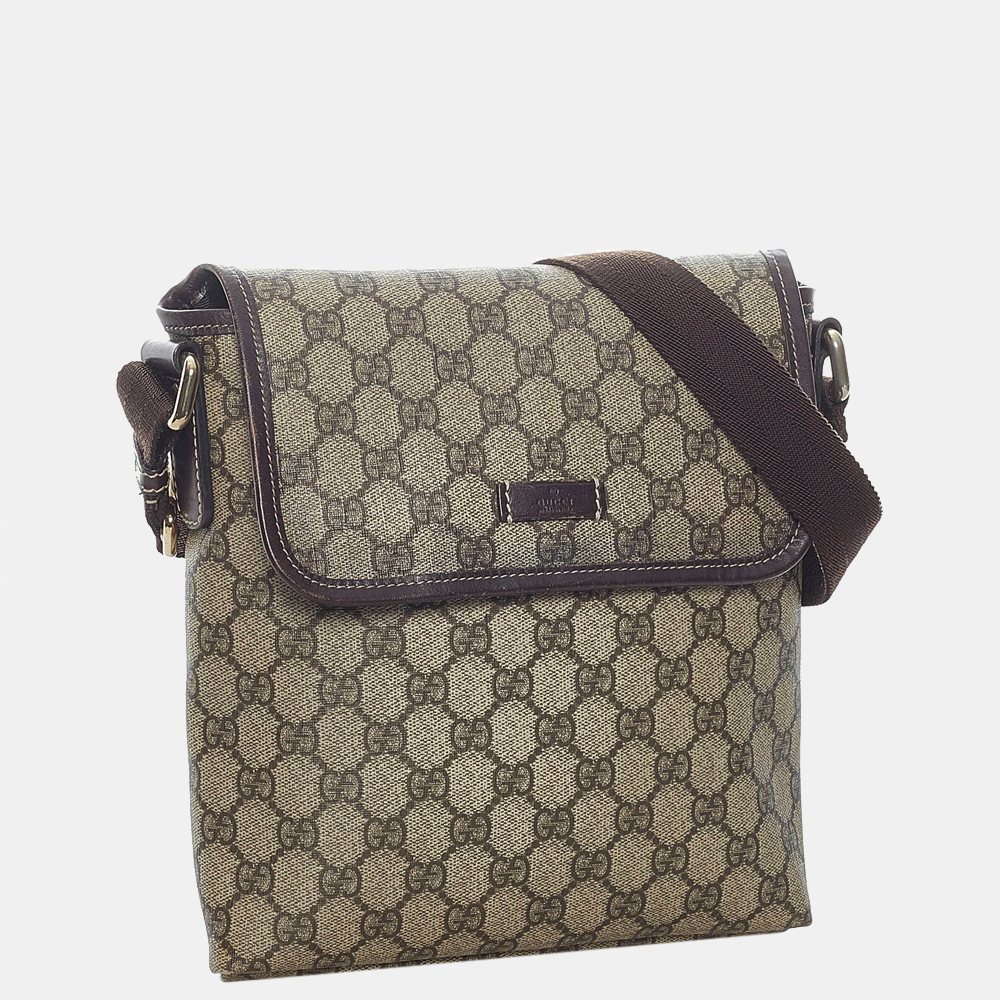 

Gucci Brown GG Supreme Crossbody Bag
