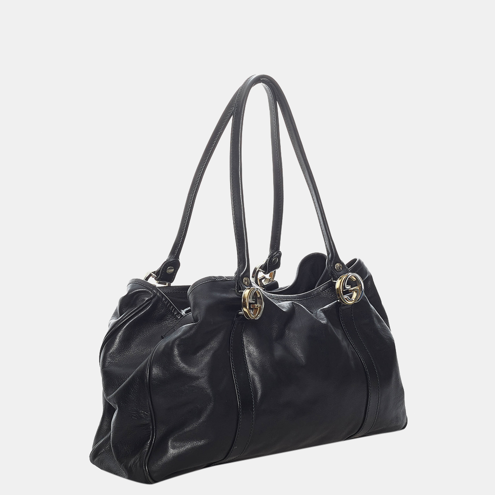 

Gucci Black Twin Leather Tote Bag
